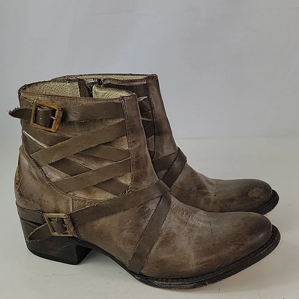 Freebird‎ By Steven Sammi Brown Leather Ankle Boots